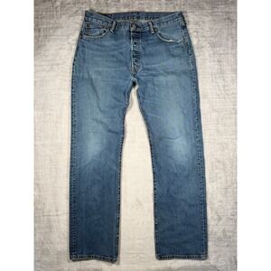 Levis Jeans Mens 36x34 Blue Denim Vtg Y2K 501 Original Straight Leg Button Fly